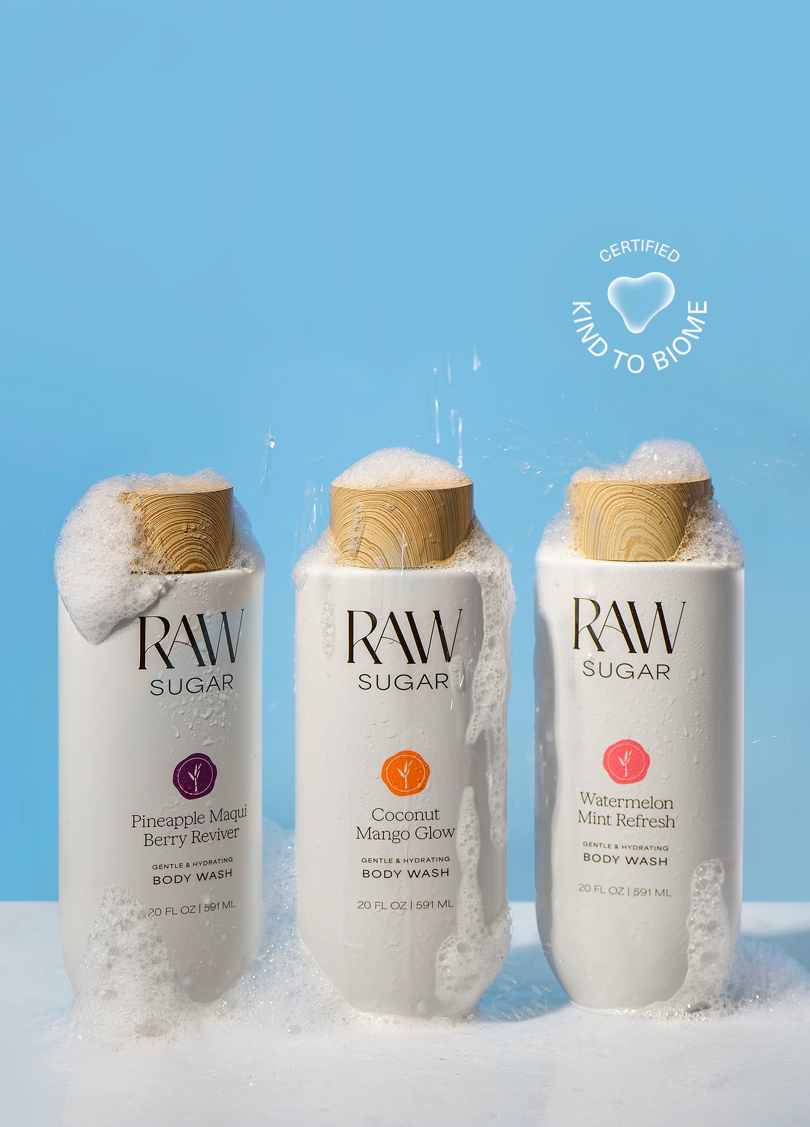 Raw Sugar Paraben Free Body Wash to help cleanse with microbiome friendly, clean ingredients