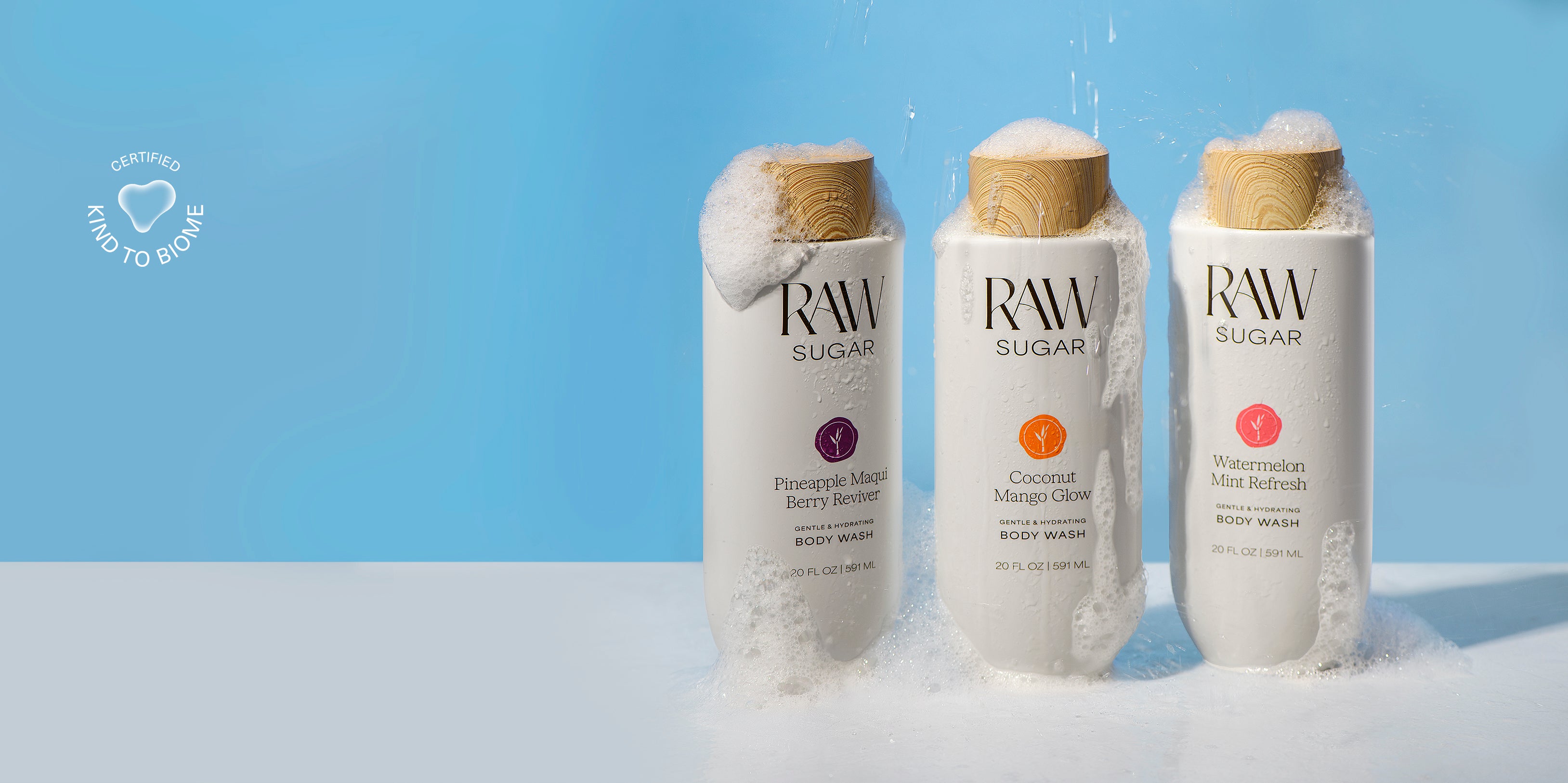 Raw Sugar Paraben Free Body Wash to help cleanse with microbiome friendly, clean ingredients