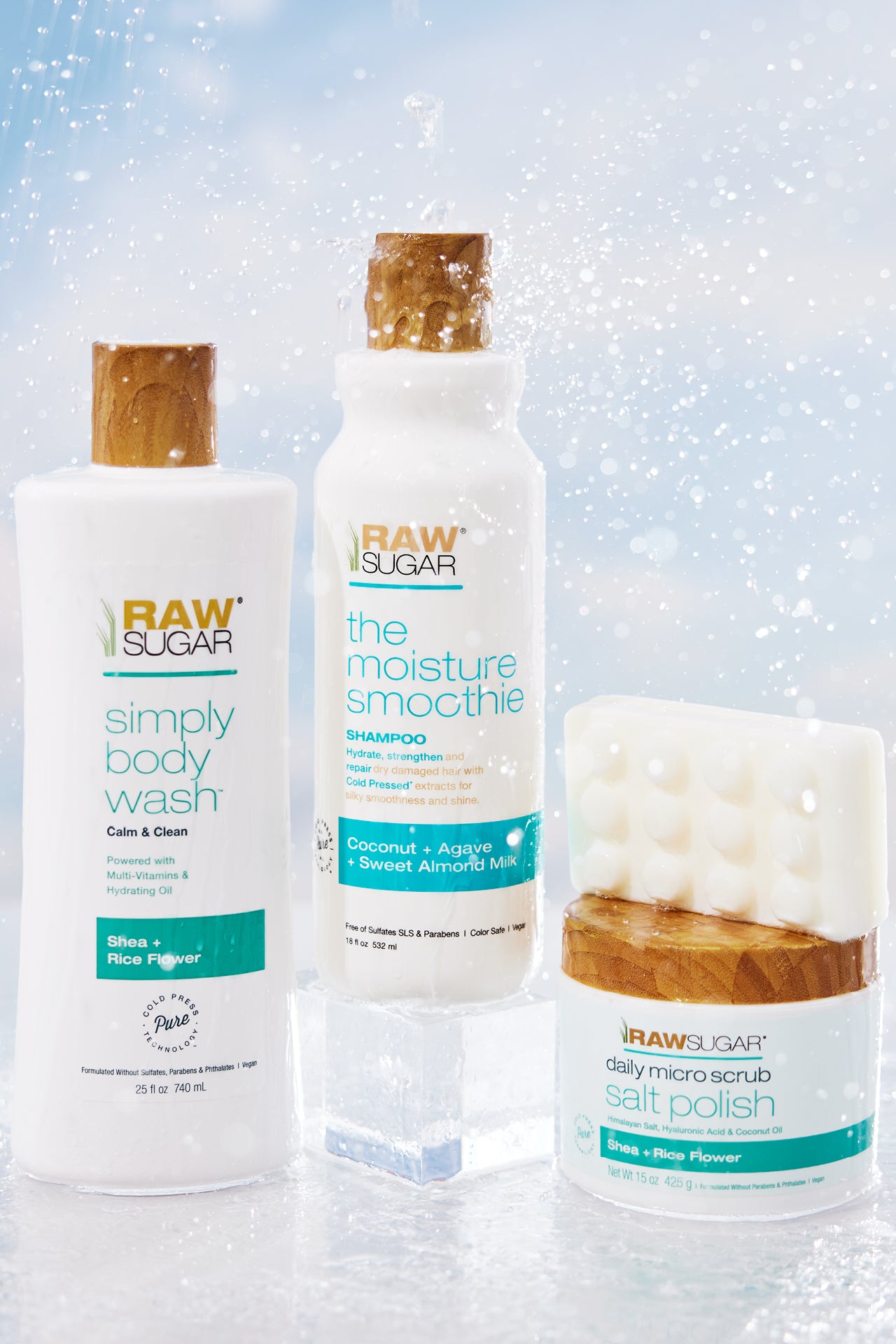 shea and rice flower product with bar soap