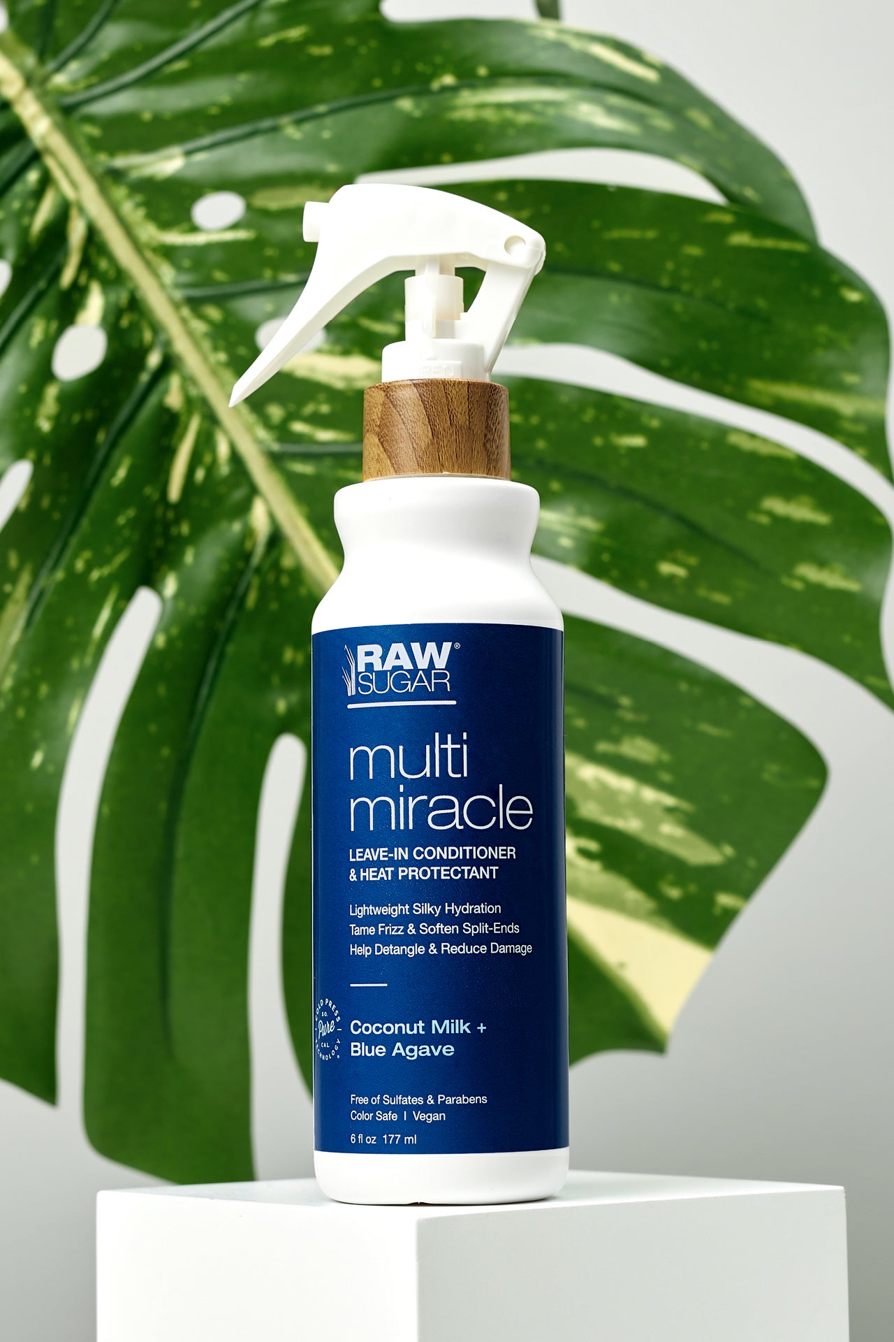 multi miracle spray in front of leaf