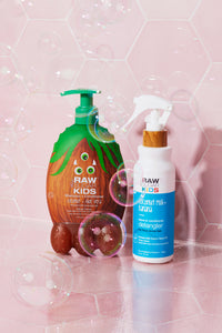 image of kids products with bubbles on tile