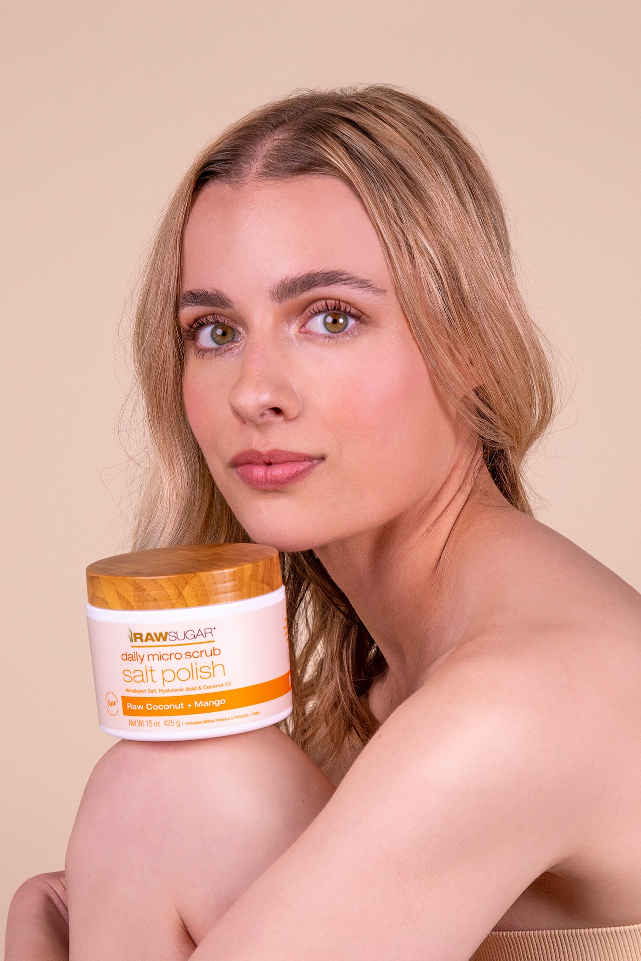 girl with salt scrub on knee
