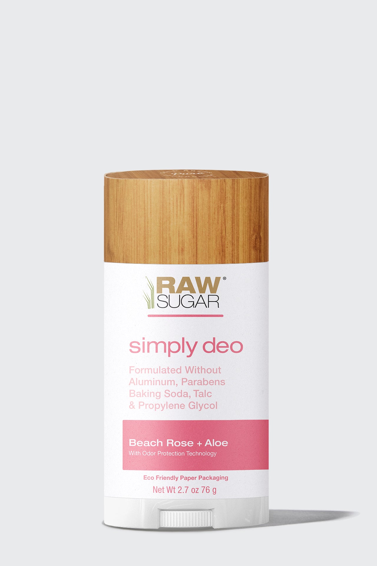 Raw Sugar Beach Rose + Aloe Simply Deo, 2.7 oz