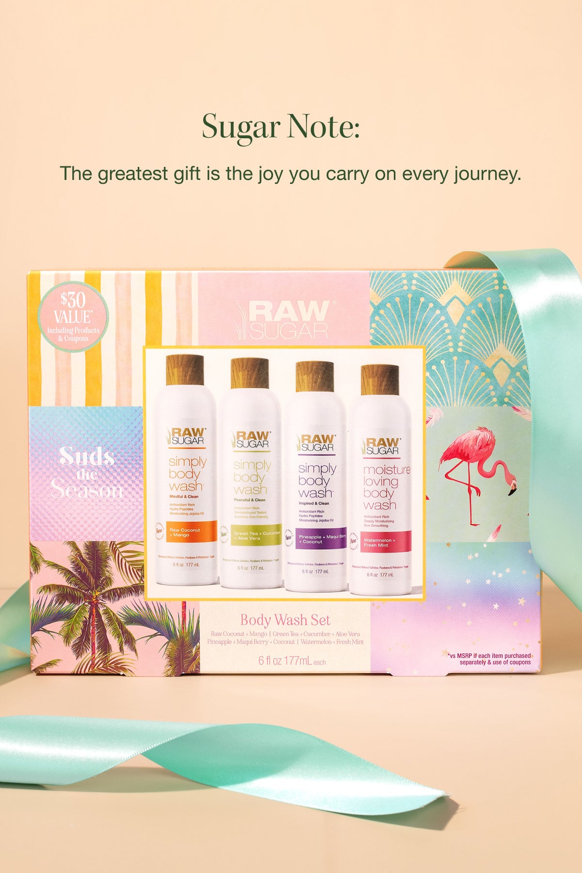 sugar note with Vegan, Animal Test-Free, and formulated without SLS/SLES Parabens Body Wash Holiday Set