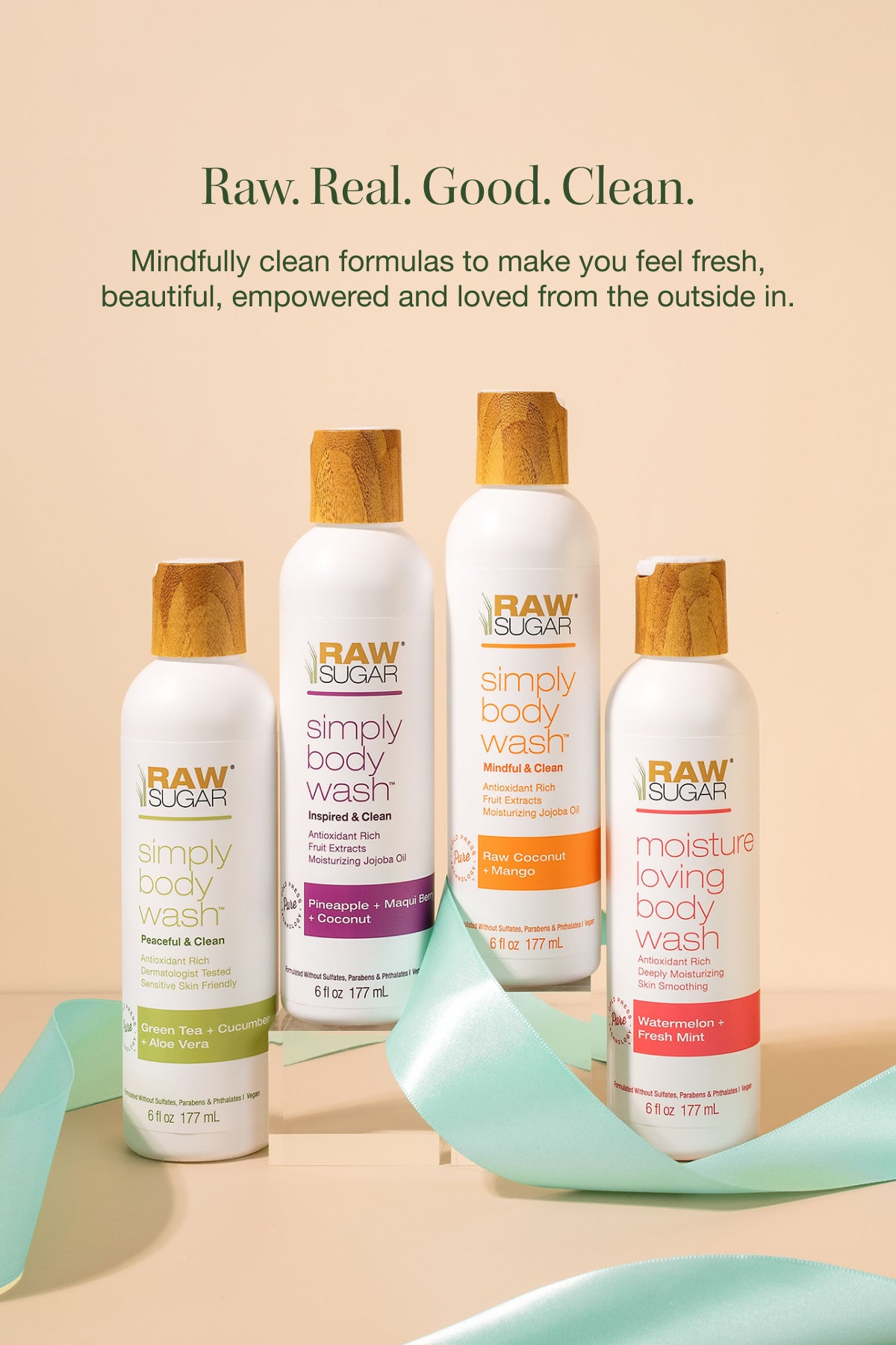 4 Piece Vegan, Animal Test-Free, and formulated without SLS/SLES Parabens Body Wash Holiday Set