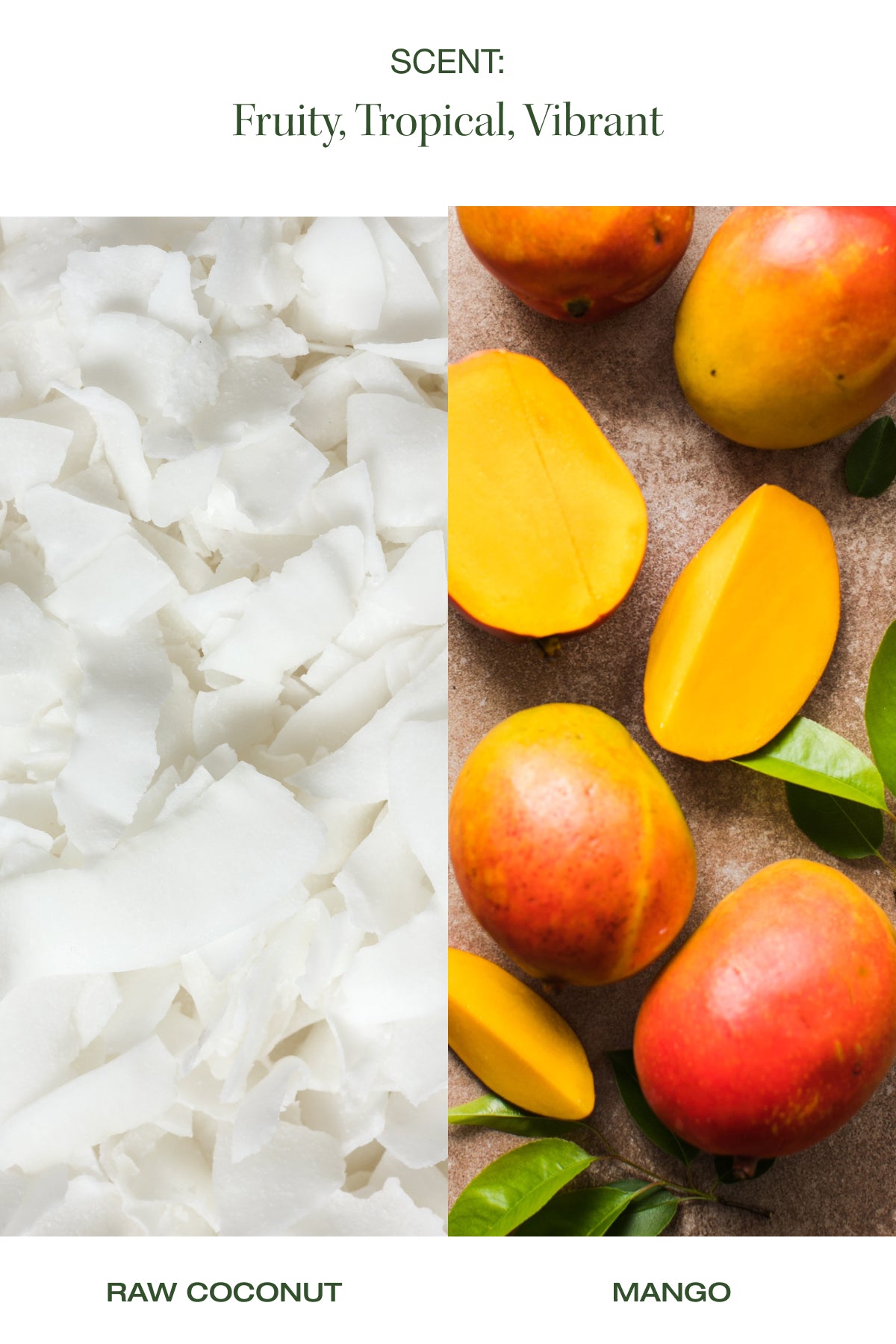 raw coconut and mango