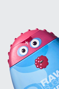 Animated picture of Raw Sugar Kids Superberry Cherry Monster with blinking eyes