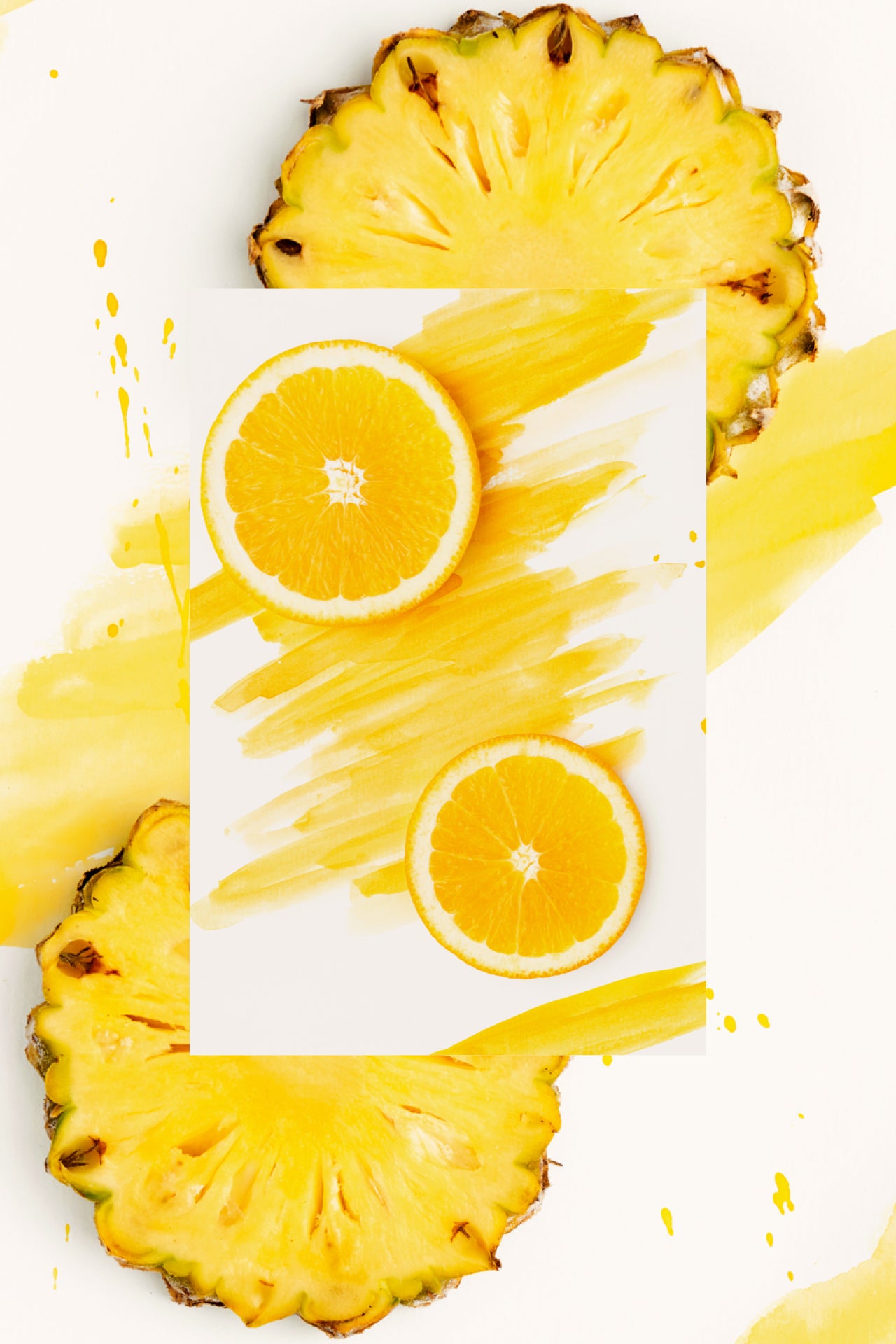 fresh orange slices with fresh pineapple slices