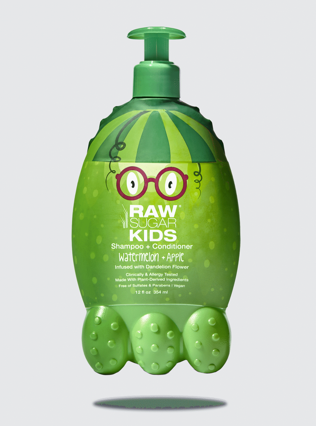 Raw Sugar Watermelon + Apple Monster bottle is ready for take off with an animated spinning pump top