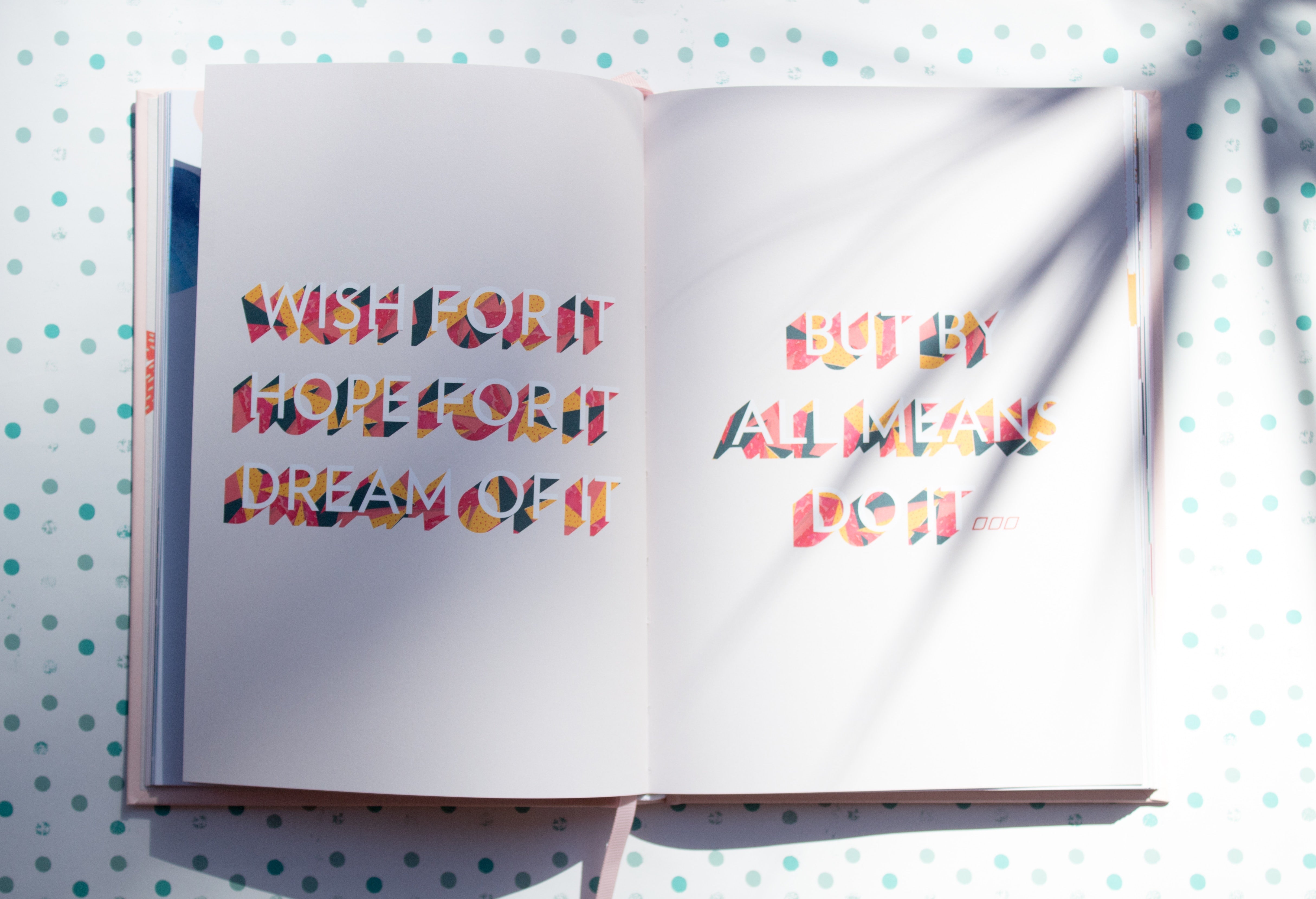 inspirational quote in book