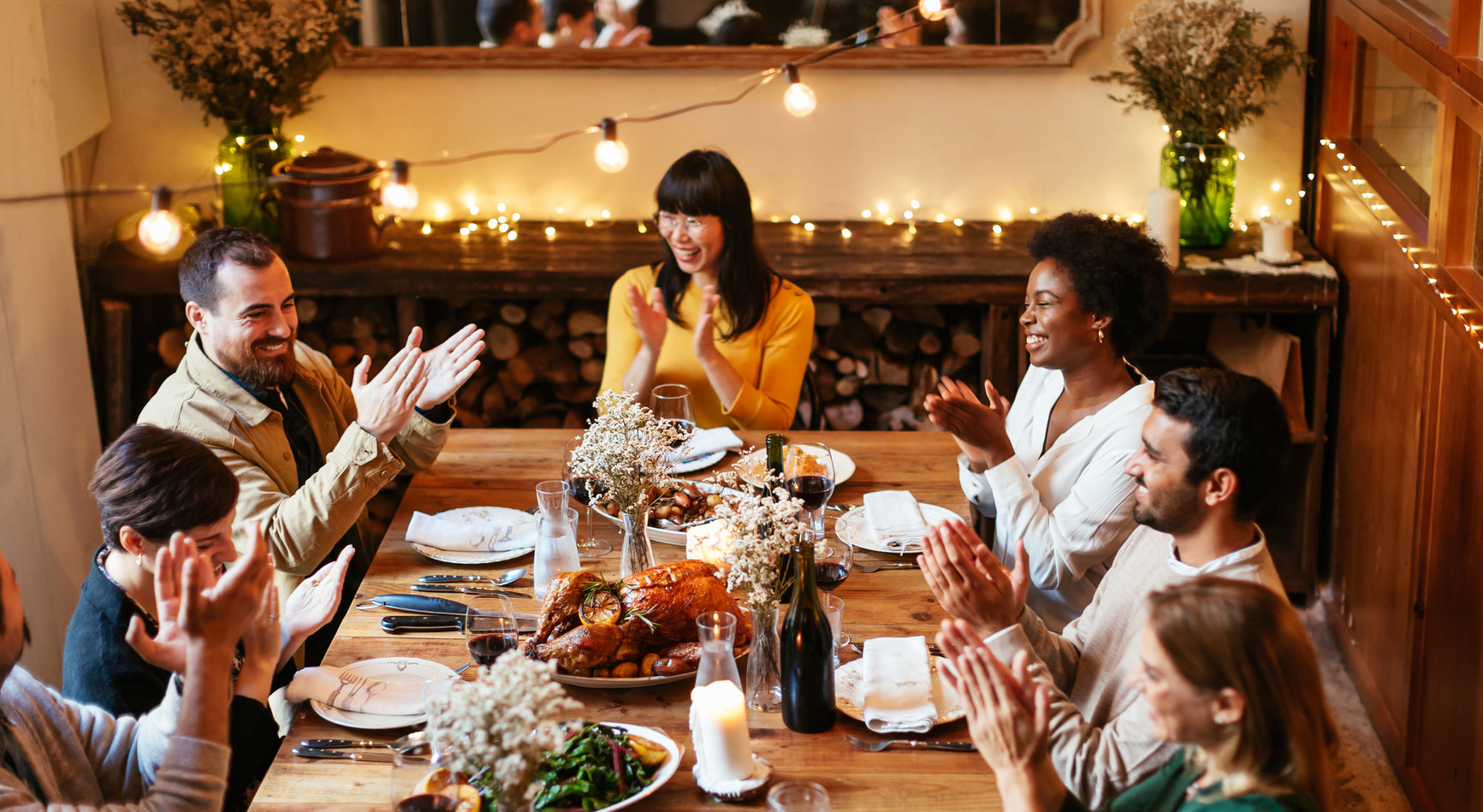 people eating around a table