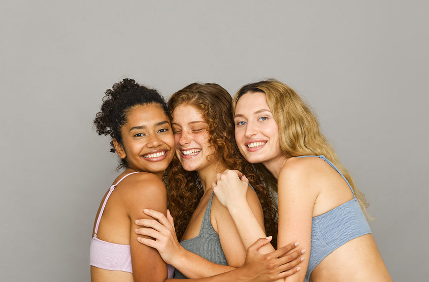 three women hugging
