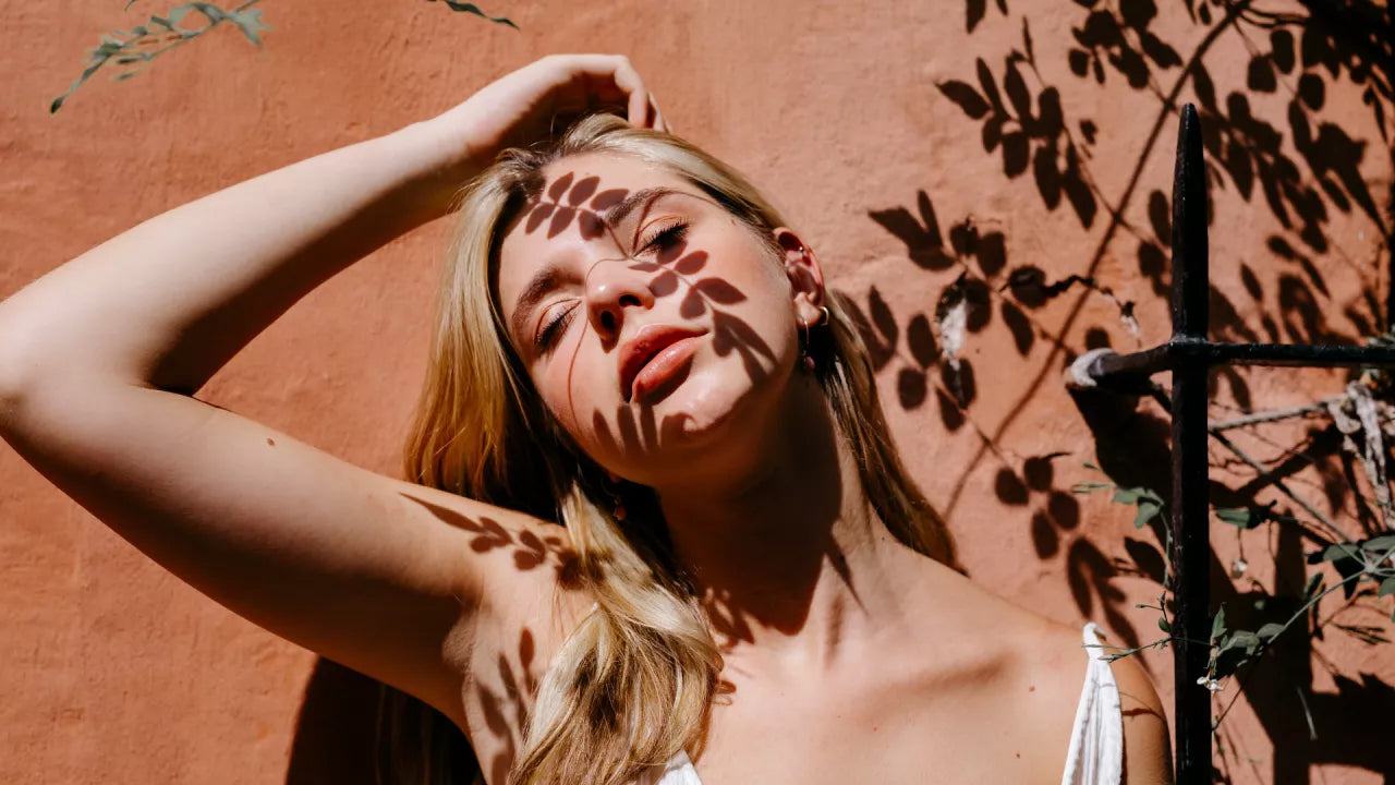 Girl with leaves shadow from Marie Claire Magazine
