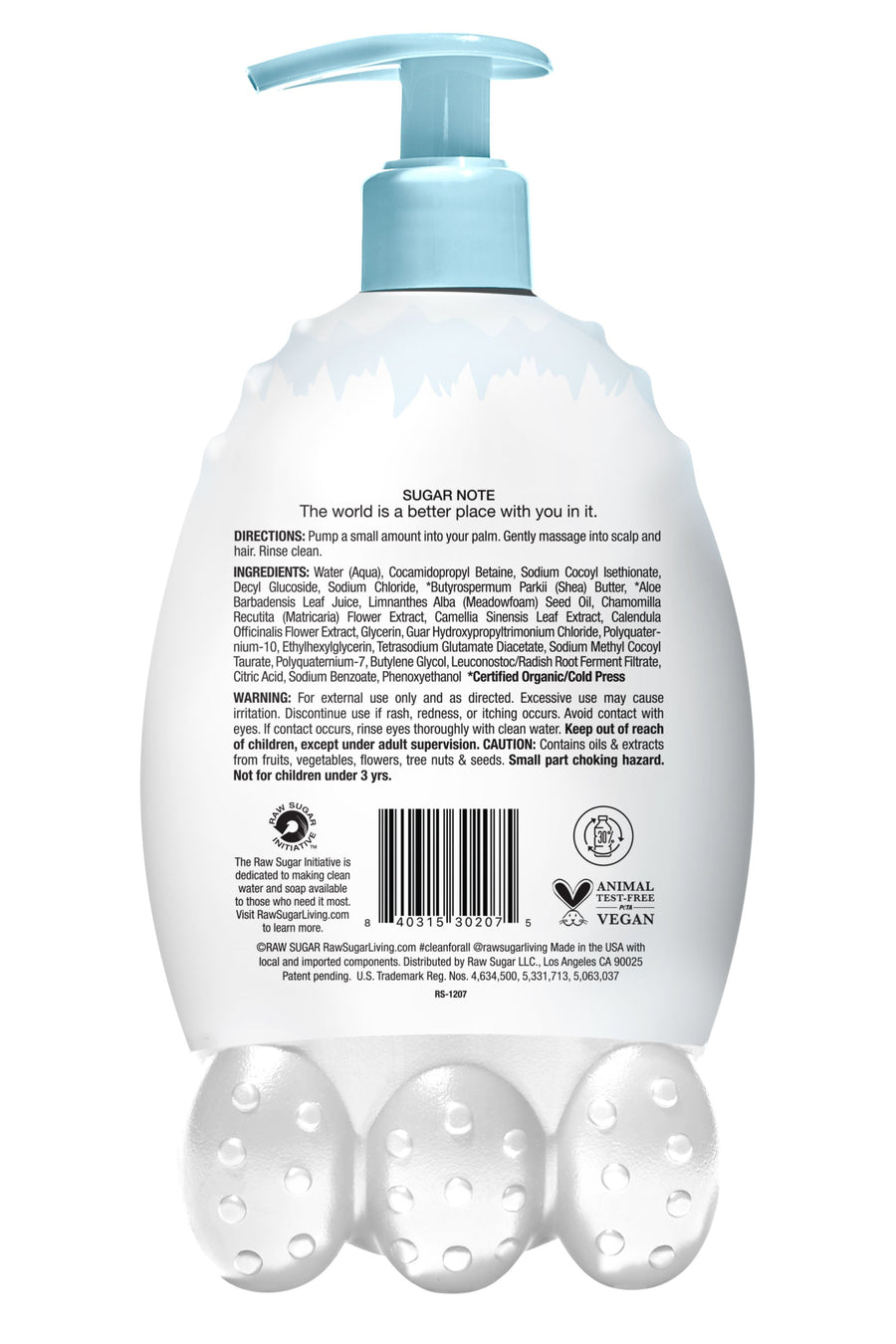 Kids' 2-in-1 Shampoo & Conditioner - Sensitive | Fragrance Free | 12 fl oz back of package