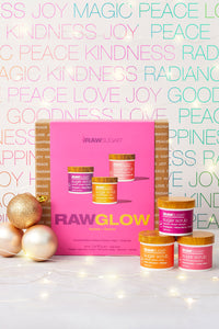 sugar scrub holiday gift box with lights, festive