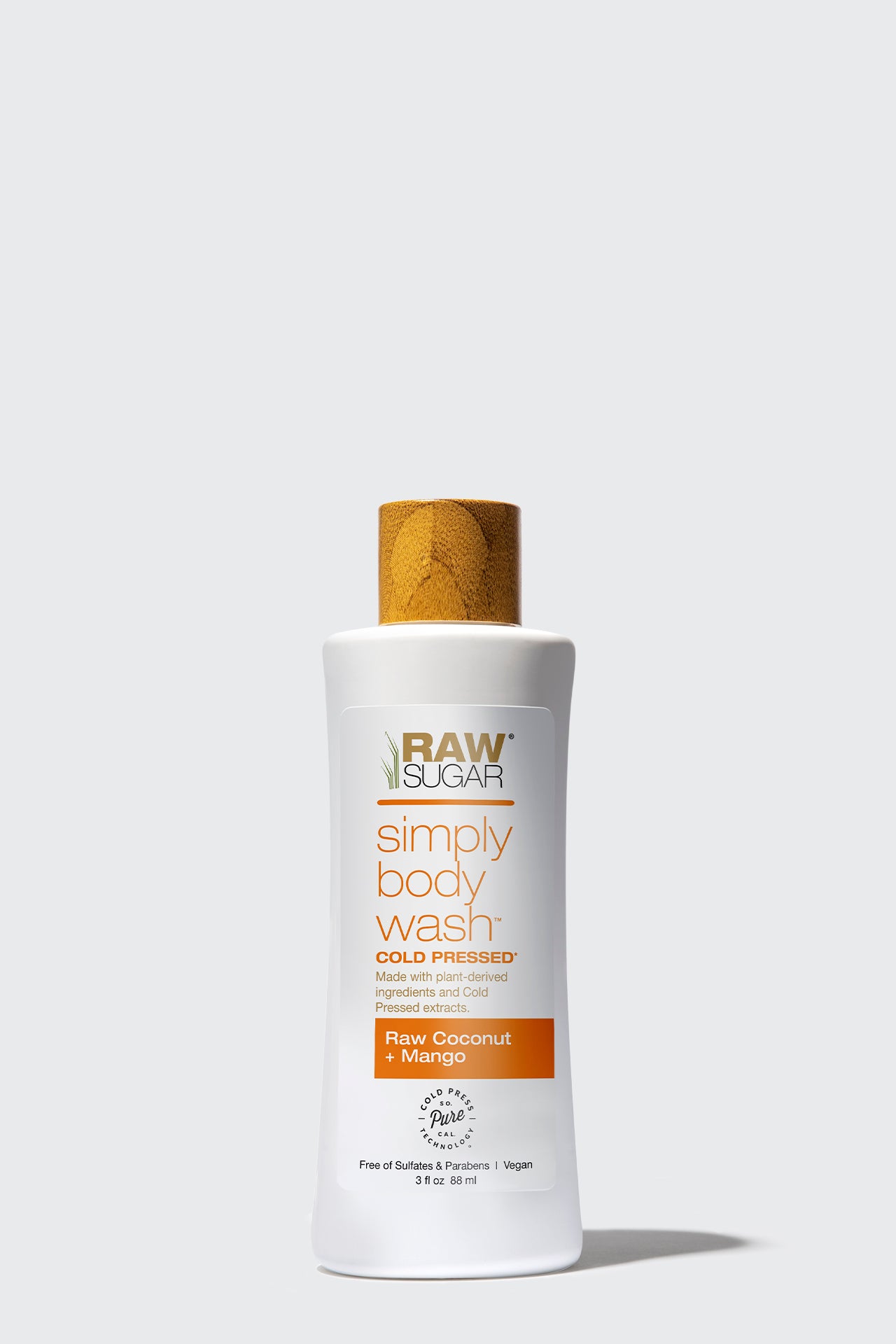 3 oz mango body wash in front of white background