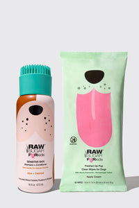 raw sugar fur kids clean pet gift set wipes and shampoo