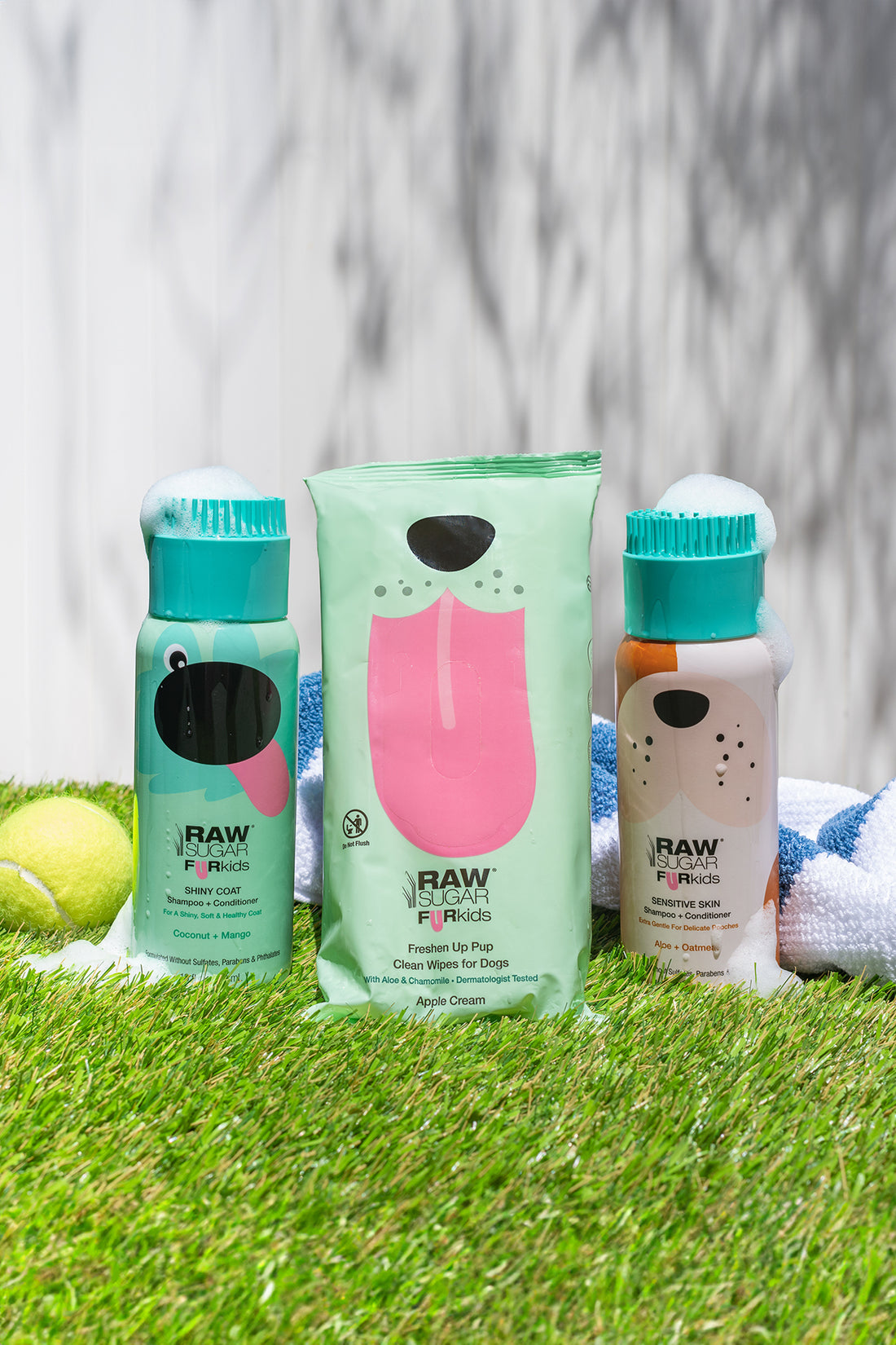 raw sugar fur kids pet wipes and shampoos