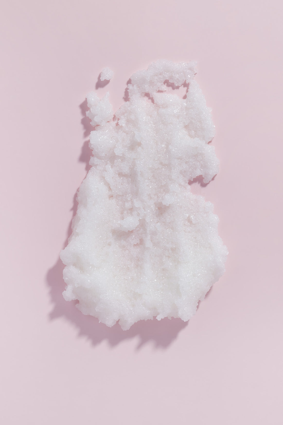 salt polish on light pink background