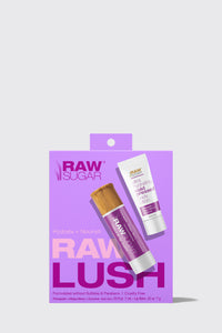 raw lush lip balm and lotion duo pineapple maqui berry front of box