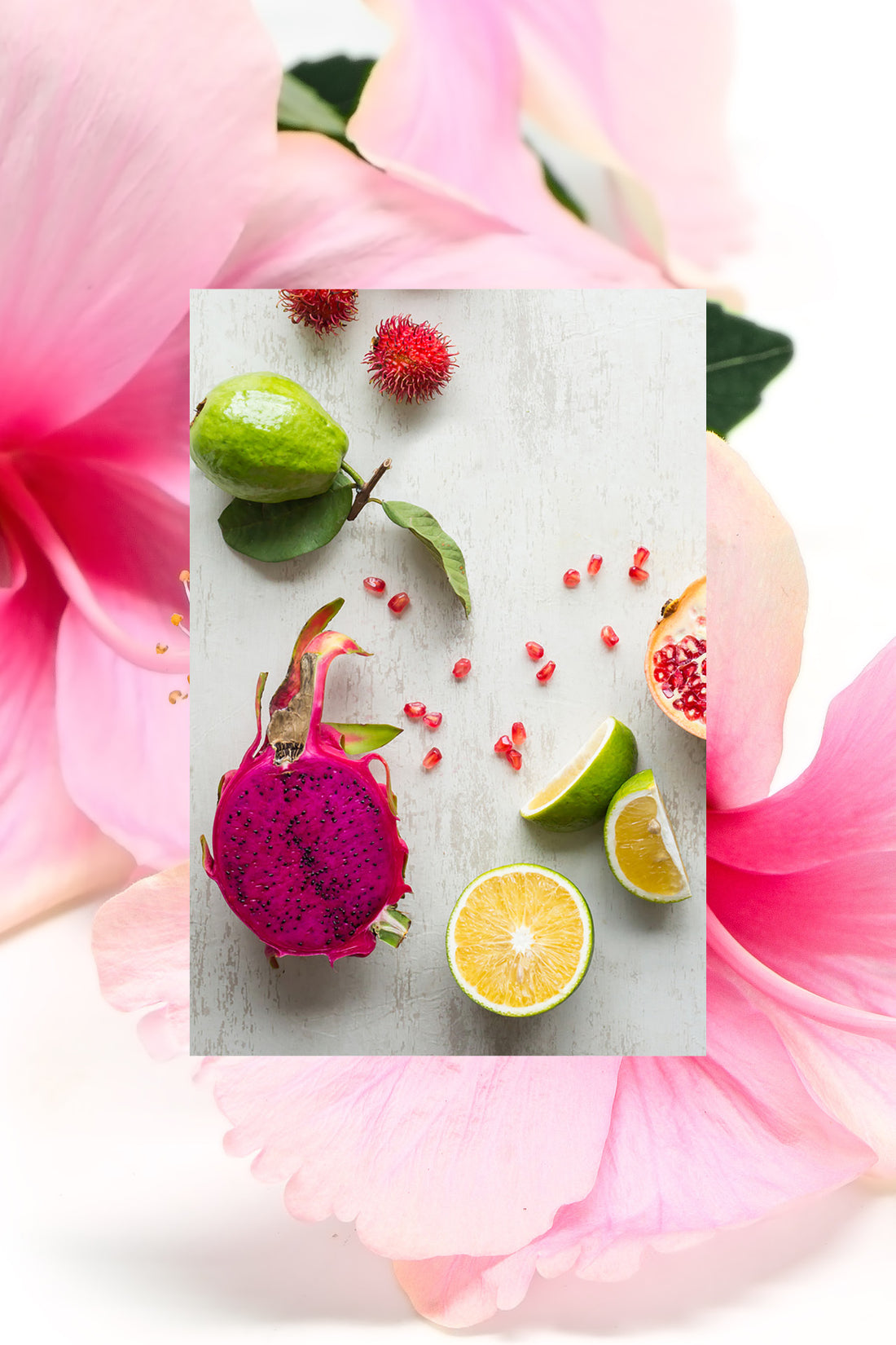 clean ingredient image hibiscus + island fruit