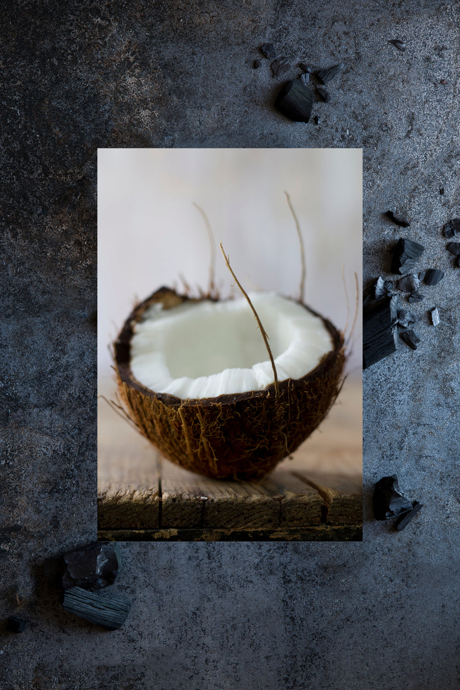 ingredient coconut and charcoal