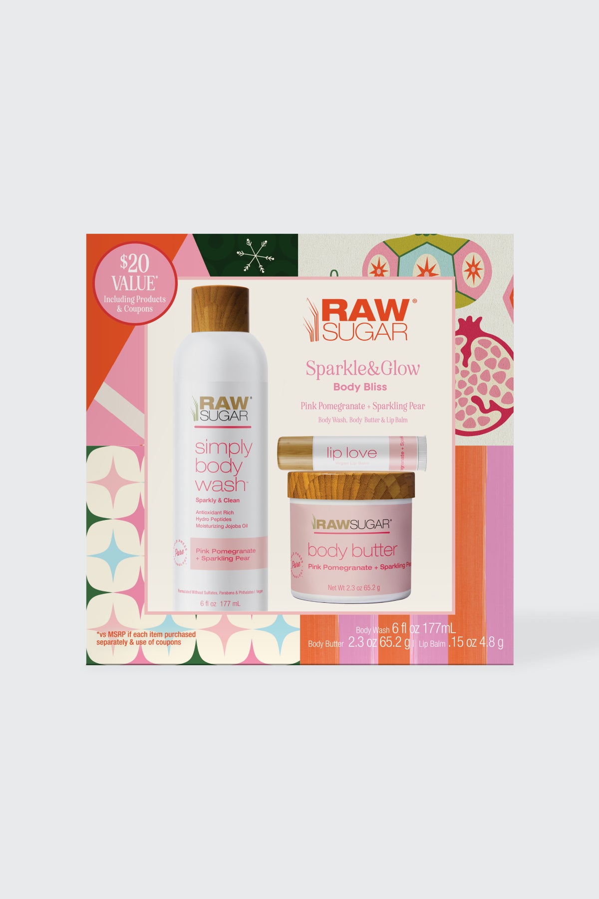 Sparkle & Glow Body Bliss Kit | Sparkling Pear + Pomegranate | 3 Piece Set