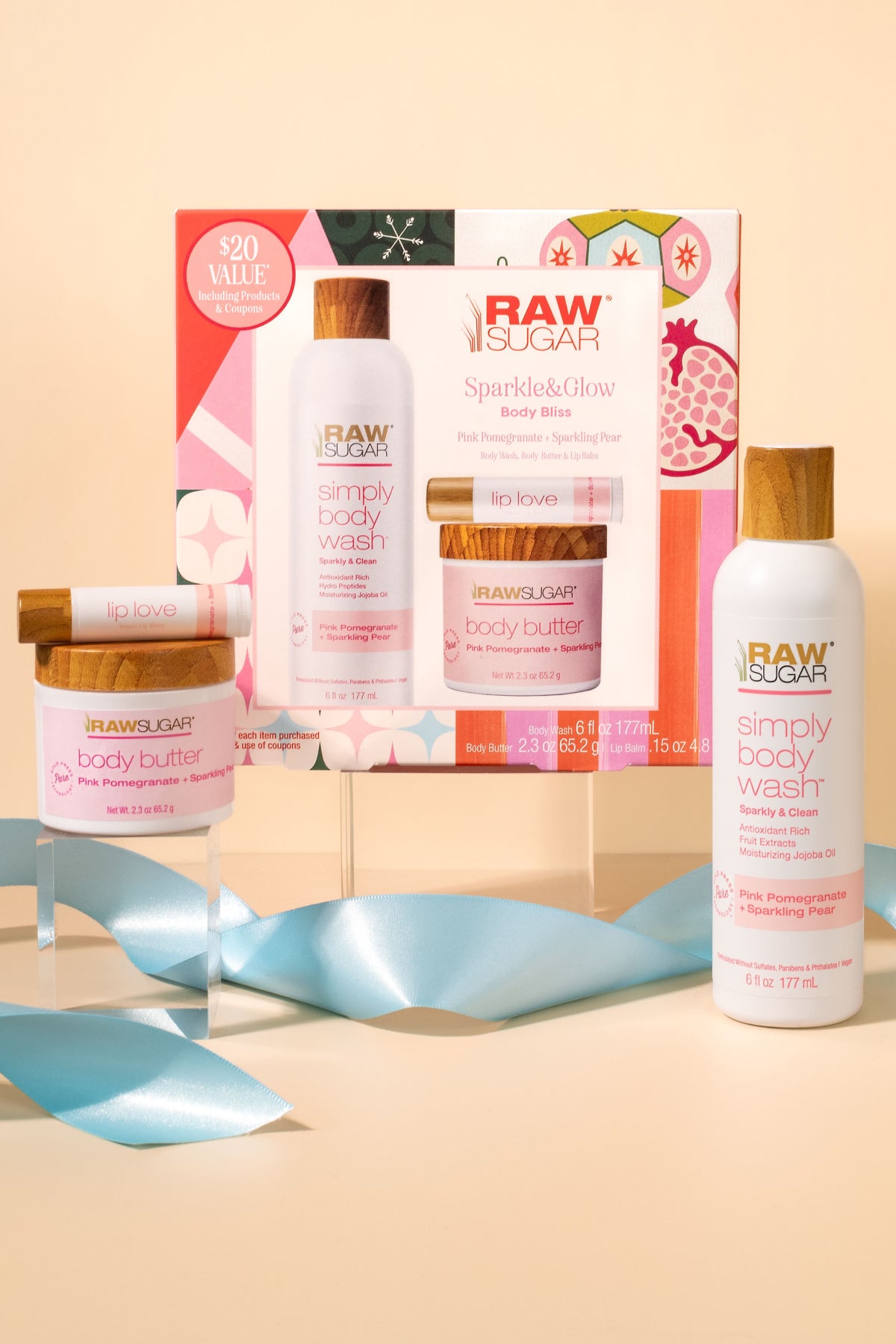 Sparkle & Glow Body Bliss Kit | Sparkling Pear + Pomegranate | 3 Piece Holiday Set