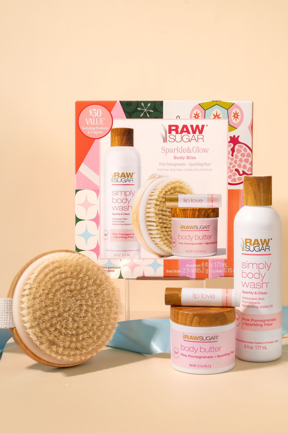 Sparkle & Glow Body Bliss Kit | Sparkling Pear + Pomegranate | 4 Piece Holiday Set