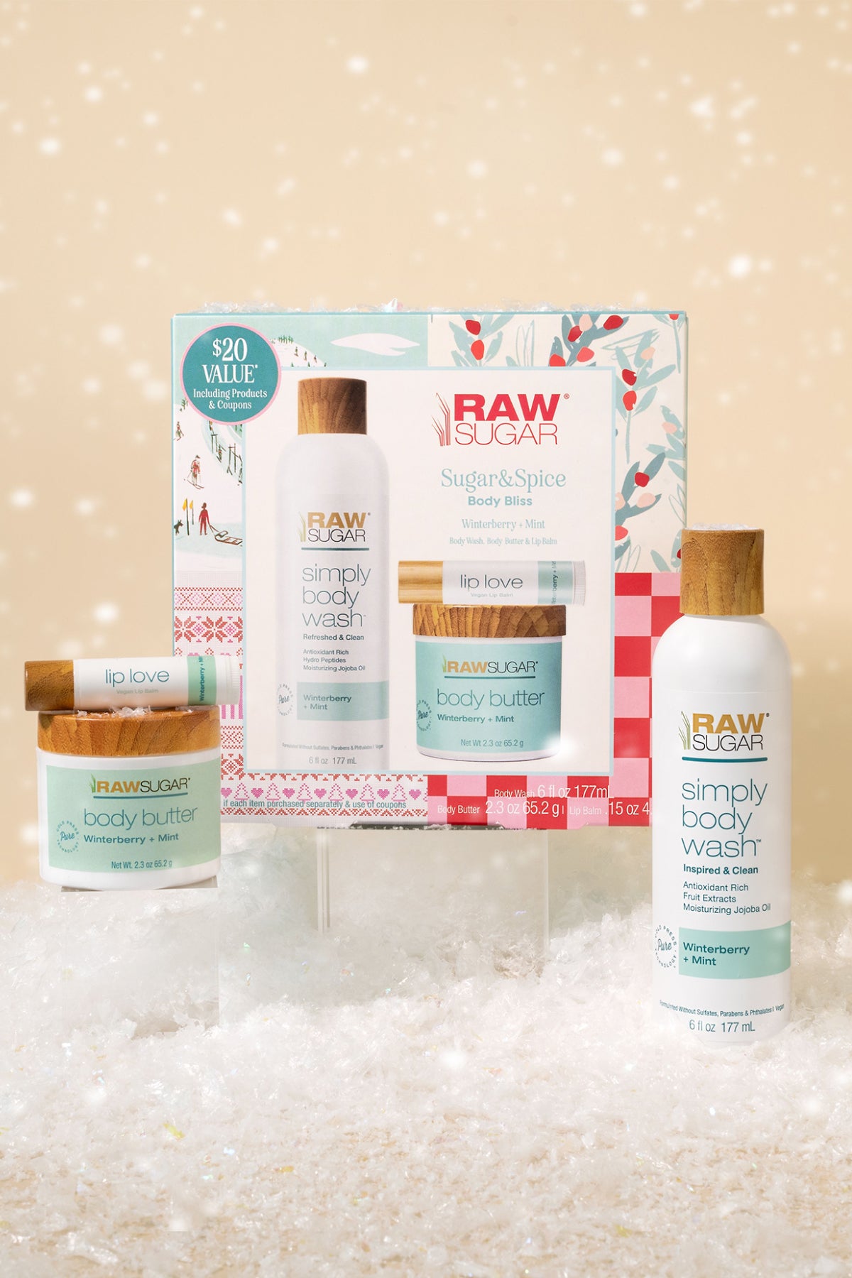 Sugar & Spice Body Bliss Kit | Winterberry + Mint | 3 Piece Holiday Set
