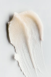 sugar scrub scraped on white background