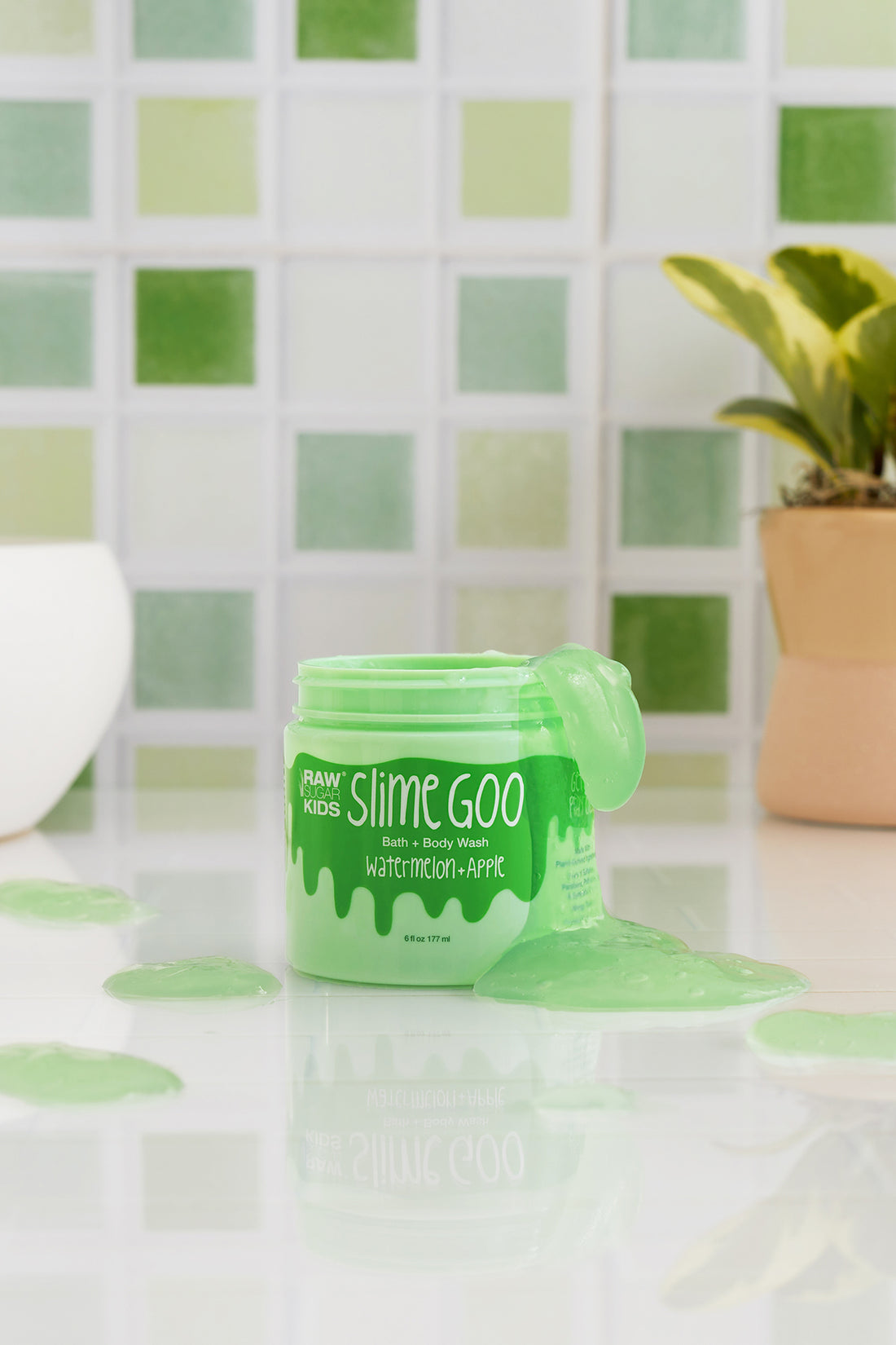Raw Sugar Slime Goo Bath + Body Wash, Watermelon + Apple - 6 fl oz