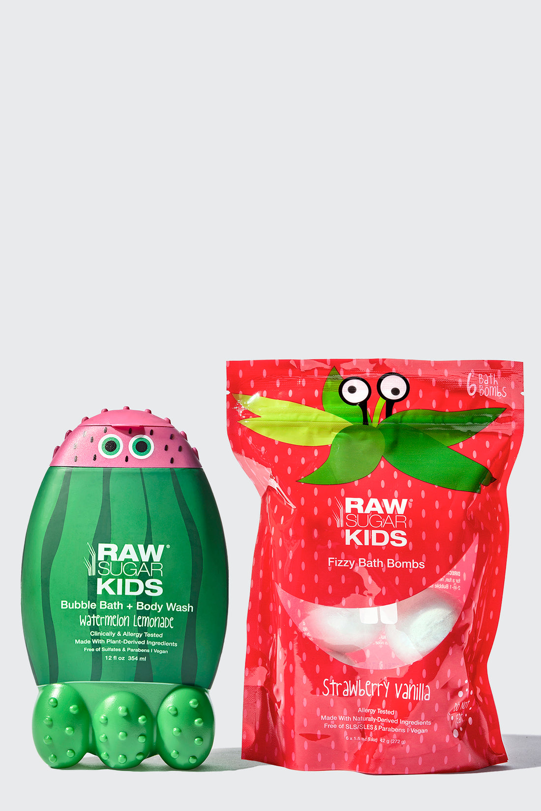 kids gift set bundle watermelon bubble bath and strawberry fizzer