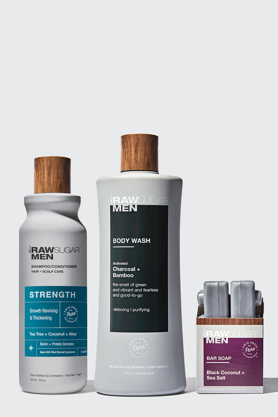 Mens Bundle with Strength Shampoo, Body Wash and Bar Soap