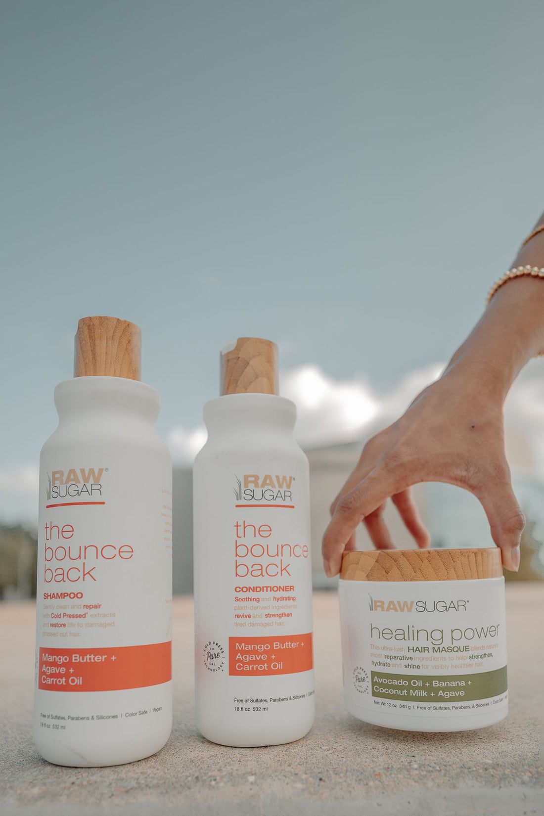 Bounce back products and healing power hair masque jar