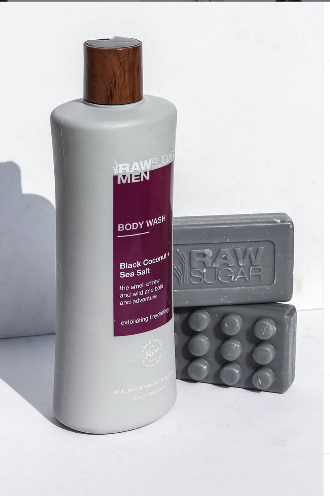 Men's Body Wash with Two Bars of Soap Next to it