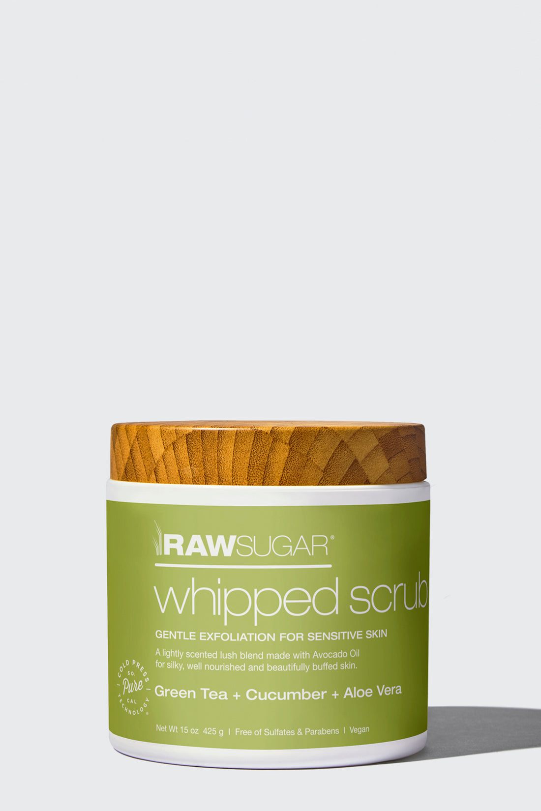 Whipped Scrub for Sensitive Skin 15 oz | Green Tea + Cucumber + Aloe Vera