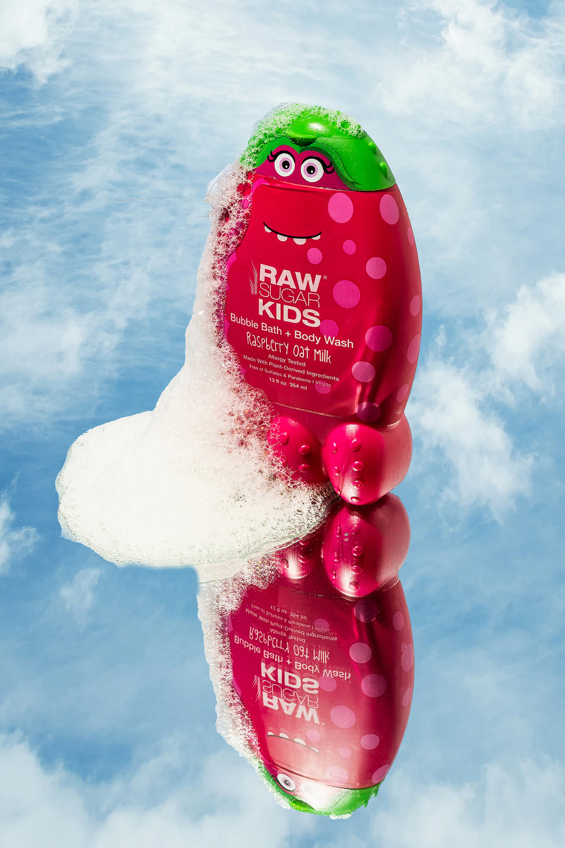 Raw Sugar Bubble Bath + Body Wash, Kids, Raspberry Oat Milk - 12 fl oz