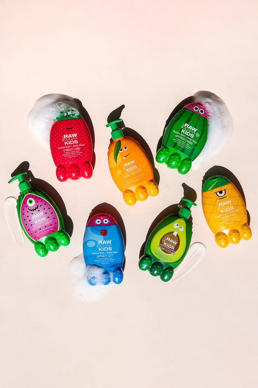 Group of Raw Sugar Kids colorful Monster products