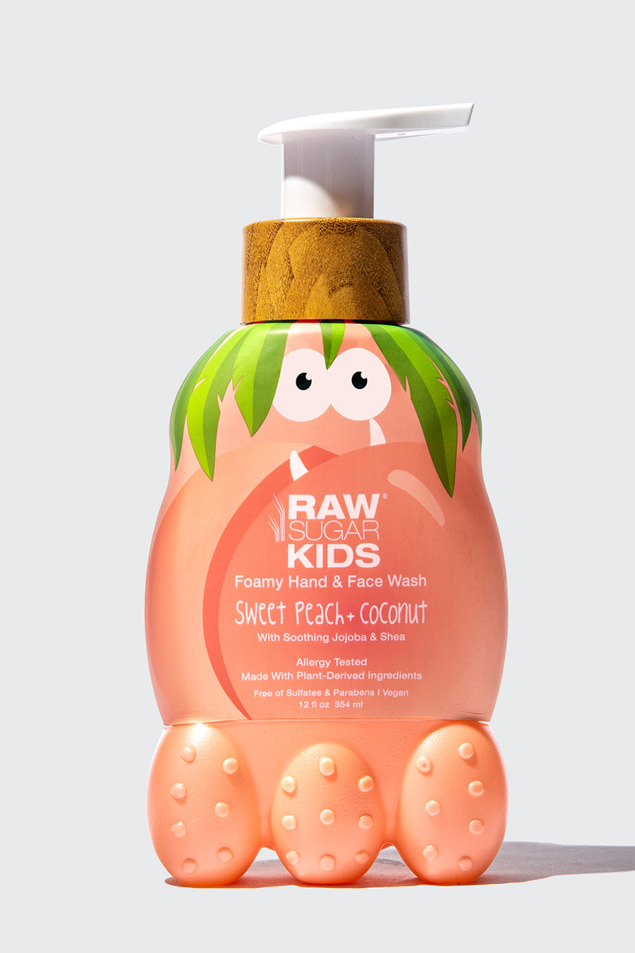 Raw Sugar Foamy Hand & Face Wash, Sweet Peach + Coconut - 12 fl oz