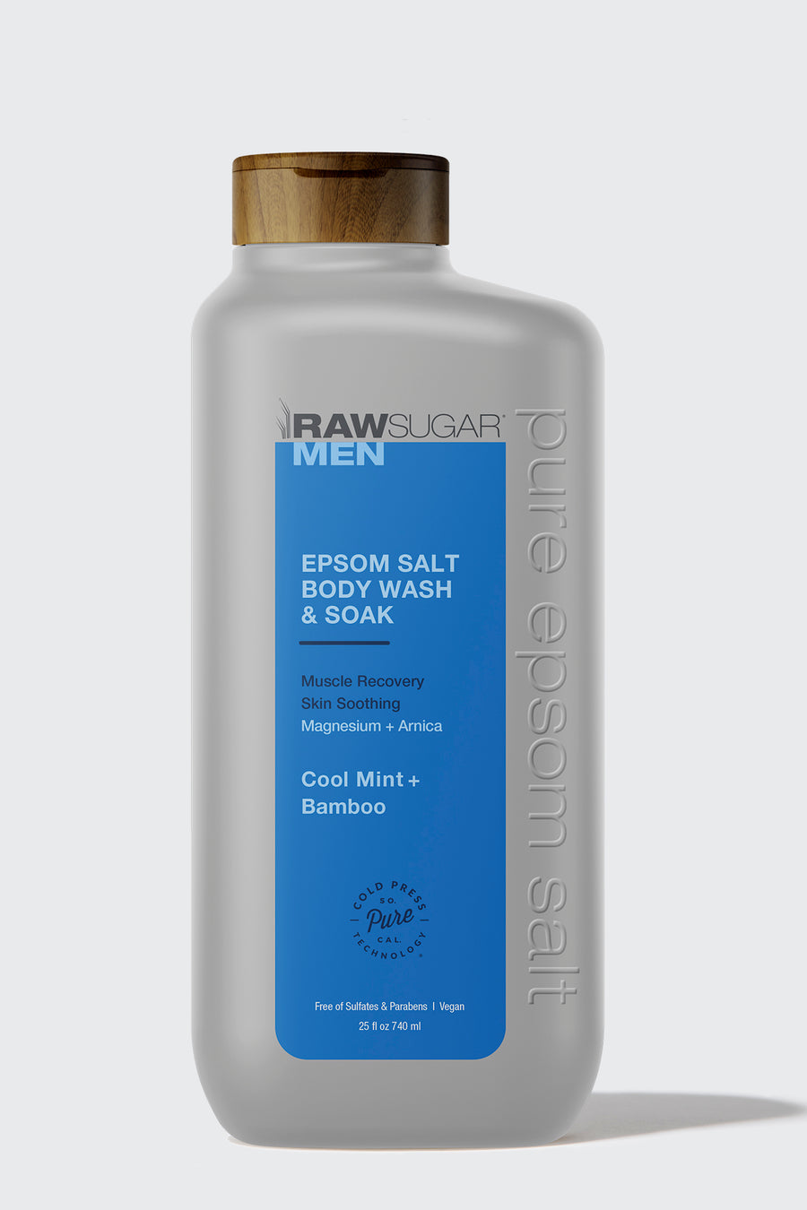 Men's Body Wash + Soak with Epsom Salt | Cool Mint + Bamboo | 25 fl oz