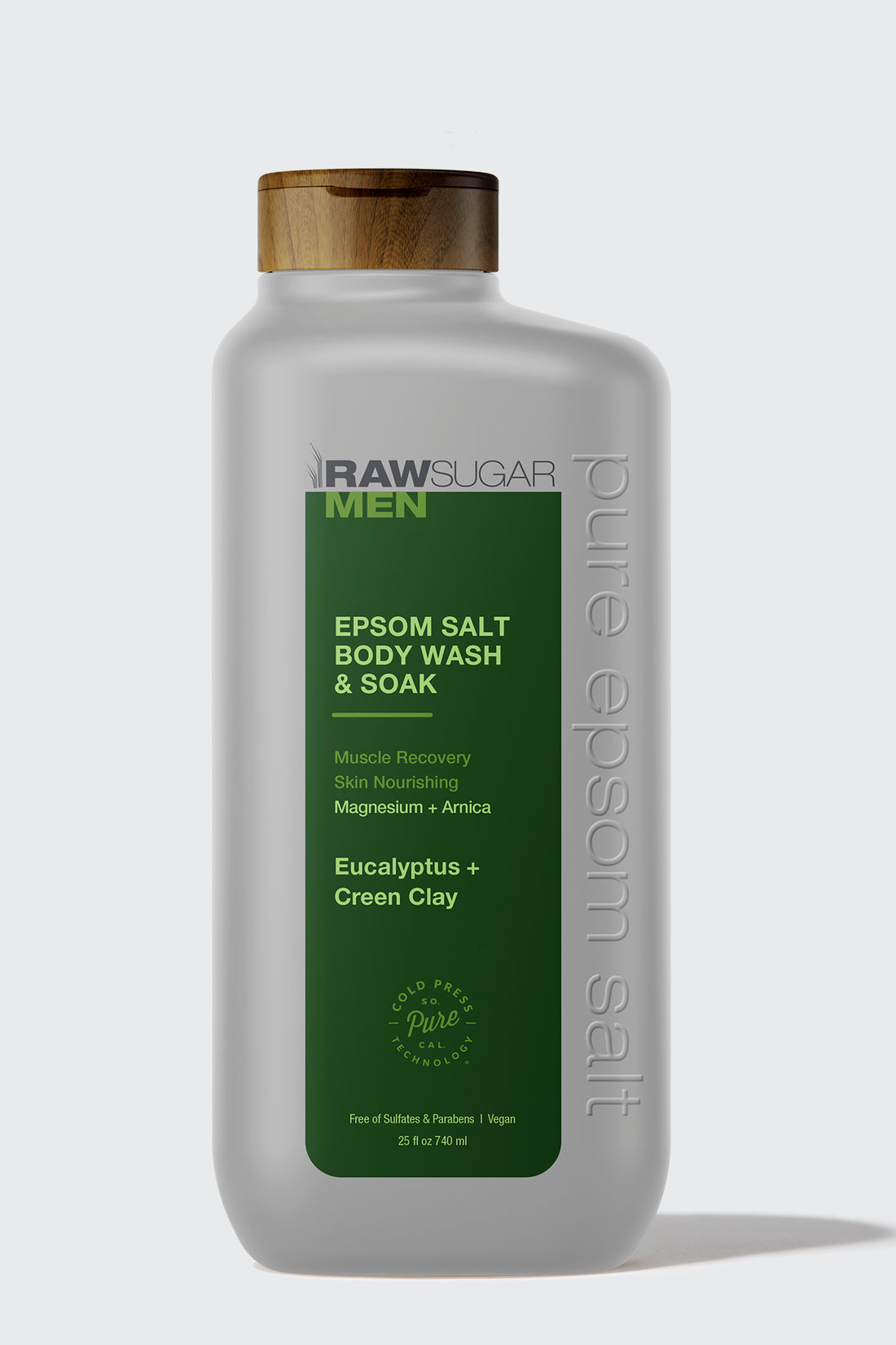 Men's Body Wash + Soak with Epsom Salt | Eucalyptus and Green Clay | 25 oz